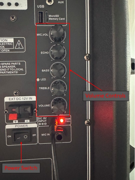 PYLE speaker controls